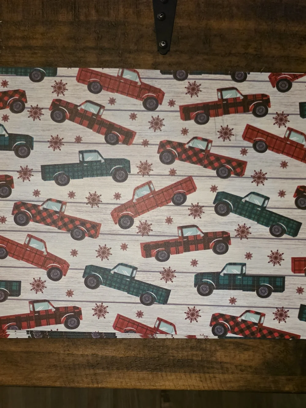 Christmas Placemates And Plates With Trucks